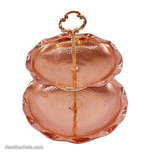 شیرینی خوری مسی دو طبقه سه پایه زنجان کد SHH-34