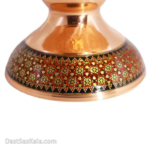 شیرینی خوری مسی خاتم کاری دو طبقه کد MJ-76