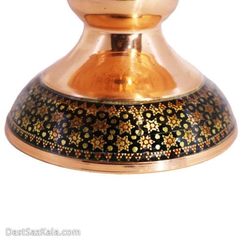 شیرینی خوری خاتم کاری مسی دو طبقه کد MJ-77