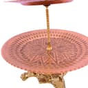 شیرینی خوری دو طبقه مسی زنجان پایه دار نگینی کد SHH-70