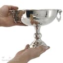 شیرینی خوری مسی سفید زنجان مدل گوشواره ای 24 سانتی کد AH-56