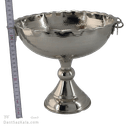 شیرینی خوری مسی سفید زنجان مدل گوشواره ای 24 سانتی کد AH-56