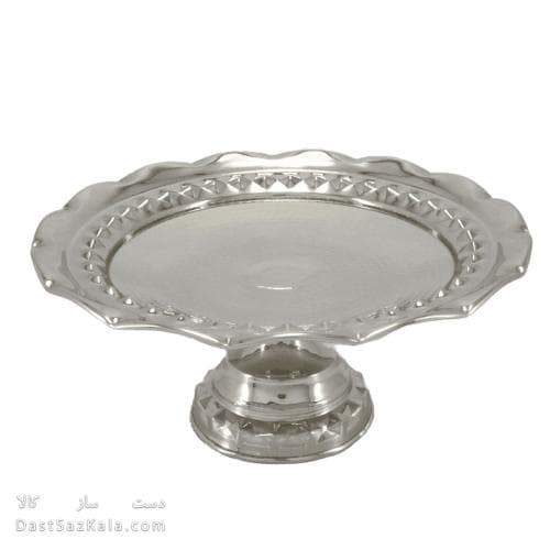 شیرینی خوری مسی سفید پایه دار جدید قطر 25 سانتیمتری کد AH-72