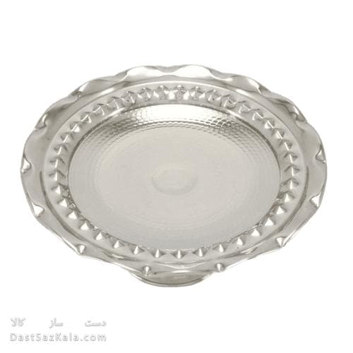 شیرینی خوری مسی سفید پایه دار جدید قطر 25 سانتیمتری کد AH-72