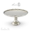 شیرینی خوری مسی سفید پایه دار زنجان قطر 22 سانتی کد AH-106