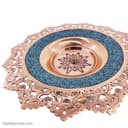 شیرینی خوری فیروزه کوبی مسی پایه دار کد MJ-61