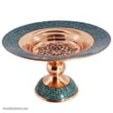 شیرینی خوری مسی فیروزه کوبی پایه دار کد MJ-62