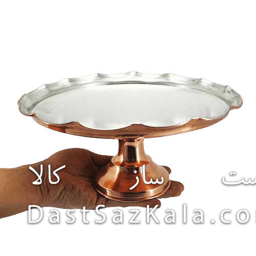 شیرینی خوری مسی پایه دار زنجان مدل خورشیدی کد AAS-12