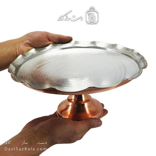 شیرینی خوری مسی پایه دار زنجان مدل خورشیدی کد AAS-12