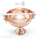 شیرینی خوری مسی پایه دار زنجان گوشواره ای 23 سانتی کد AH-51