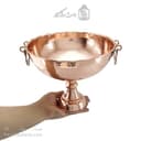 شیرینی خوری مسی پایه دار زنجان گوشواره ای 23 سانتی کد AH-51