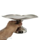 شیرینی خوری مسی پایه دار سفید مدل سه بعدی 26 سانتی کد AH-34