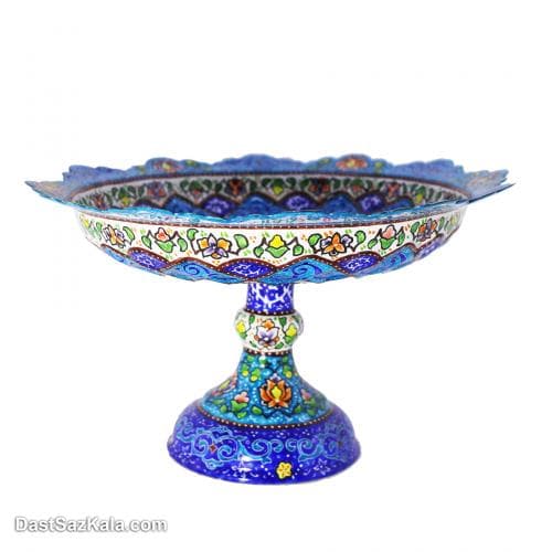 شیرینی خوری پایه دار مینا کاری مسی LT-40