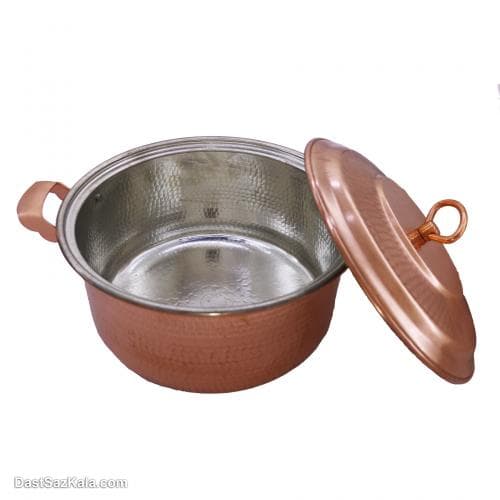 قابلمه مسی اصل زنجان مدل راسته 8 نفره بزرگ کد PA-54