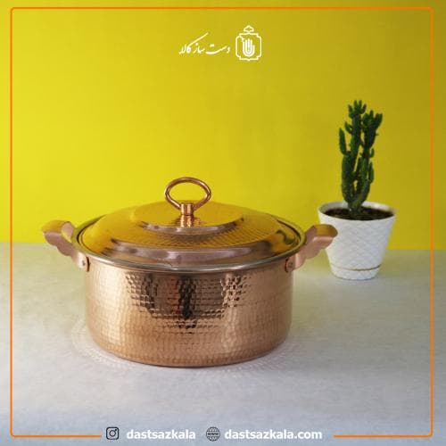 قابلمه مسی اصل زنجان مدل راسته 6 نفره بزرگ کد PA-53