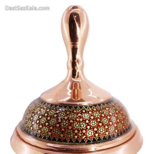 قندان مسی خاتم کاری اصفهان مدل سفینه ای کد MJ-71