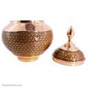 قندان مسی خاتم کاری شده مدل سیبی سایز 27 قرمز کد MJ-69