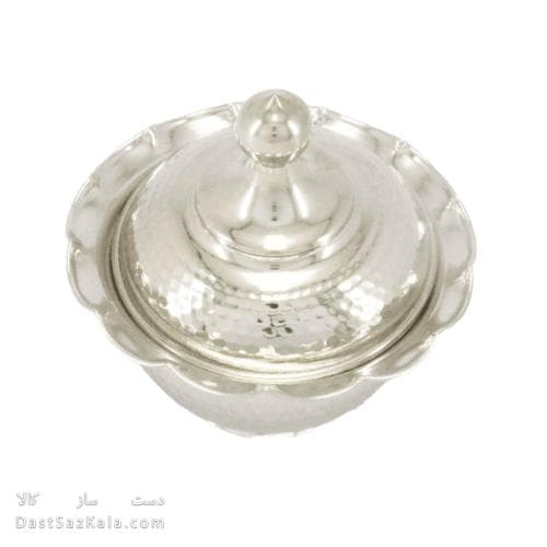 قندان مسی بدون پایه سفید زنجان مدل لاله 11 سانتیمتری AH-78