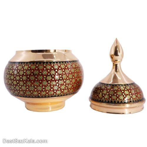 قندان مس و خاتم اصفهان سایز 20 کد MJ-82
