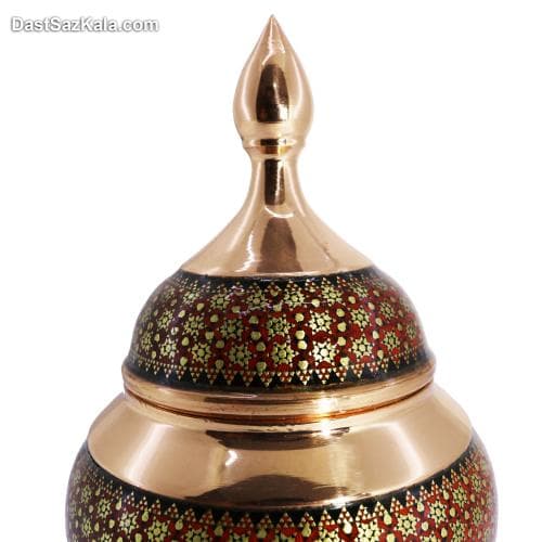 قندان مس و خاتم اصفهان سایز 20 کد MJ-82