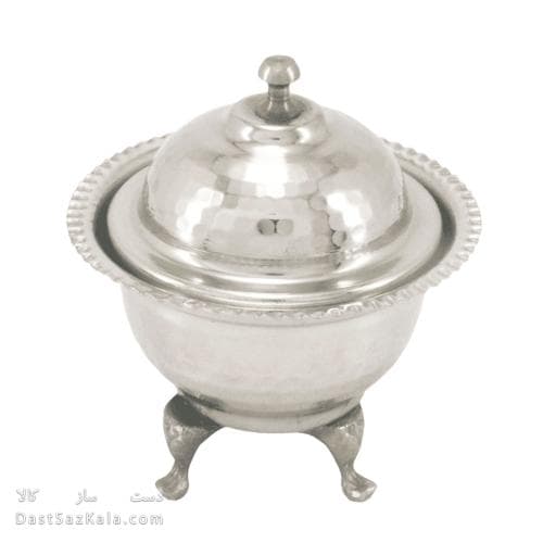 قندان مسی سفید سه پایه ساخت زنجان 12 سانتیمتری AH-80