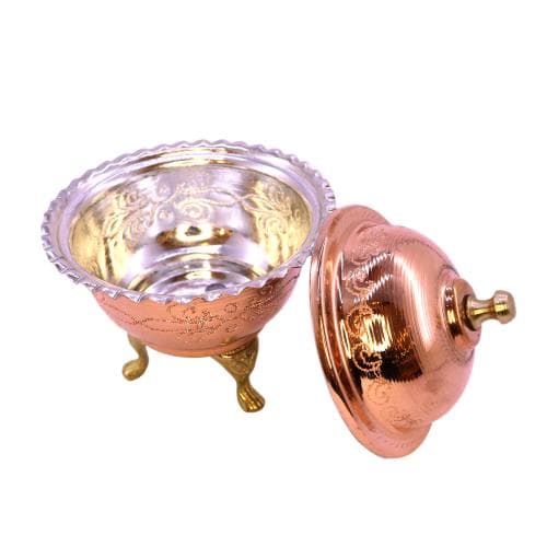 قندان مسی سه پایه برنجی زنجان 11 سانتیمتری کدSSH-57