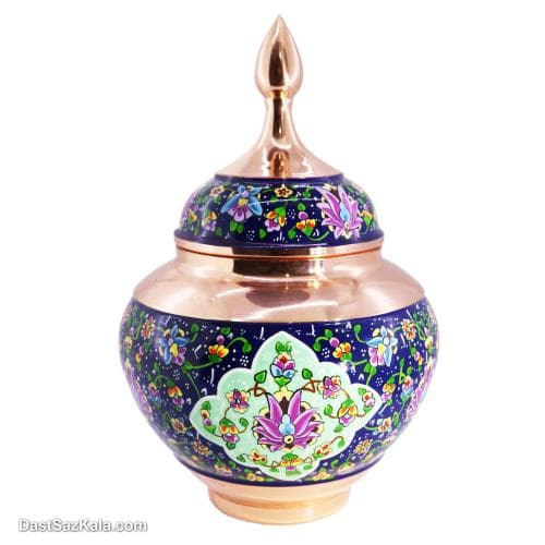 قندان مسی طرح سیب مدل پرداز نانو شده 24 سانتیمتری کد MJ-11