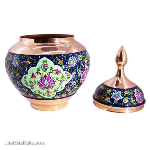 قندان مسی طرح سیب مدل پرداز نانو شده 24 سانتیمتری کد MJ-11