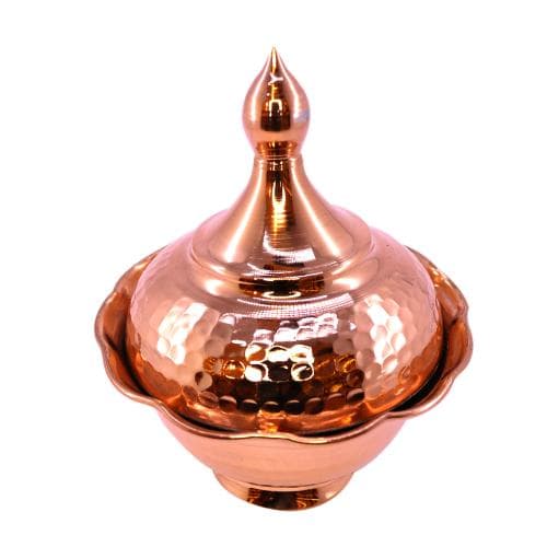 قندان مسی چکش کاری شده زنجان مدل لاله 13 سانتیمتری کد SSH-63