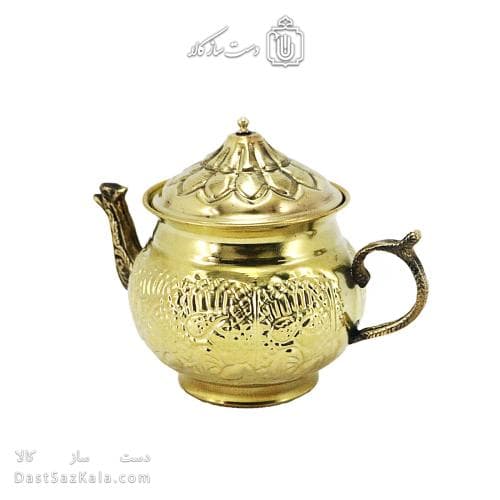 قوری برنجی قلم کاری شده 14 سانتی AH-144