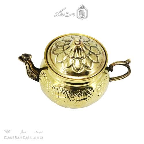 قوری برنجی قلم کاری شده 14 سانتی AH-144