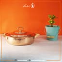 ماهیتابه درب دار مسی زنجان سایز 3 متوسط کد PA-34