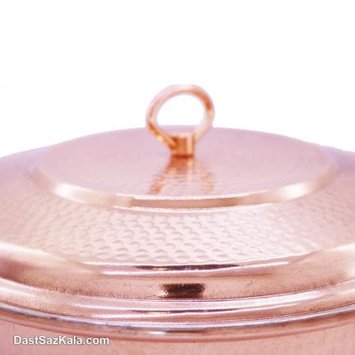 ماهیتابه درب دار مسی زنجان سایز 4 بزرگ کد PA-35