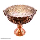 میوه خوری مسی بزرگ پایه دار سیاه قلم کاری قطر24 سانتی SHH-73