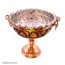 میوه خوری مسی پایه دار سیاه قلم کاری شده قطر 17 سانتی SHH-74