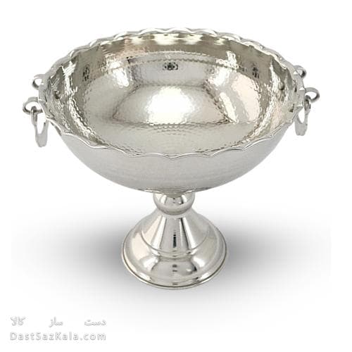 میوه خوری مسی سفید بزرگ مدل گوشواره ای قطر 27 سانتی کد AH-57