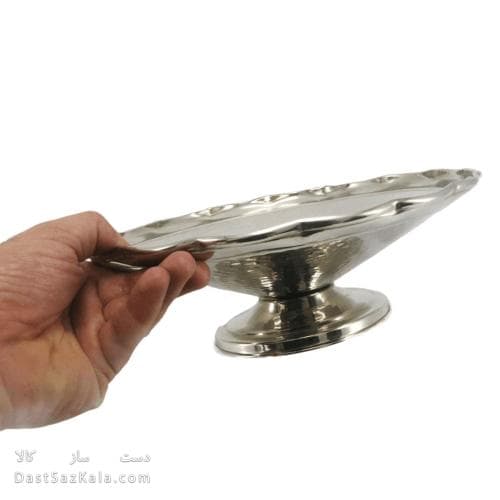 میوه خوری مسی سفید پایه کوتاه مدل دیبا 27 سانتیمتری کد AH-42