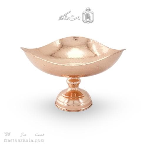 میوه خوری مسی پایه دار زنجان مدل سه گوش 28 سانتی کد AH-27