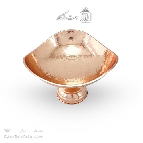 میوه خوری مسی پایه دار زنجان مدل سه گوش 28 سانتی کد AH-27