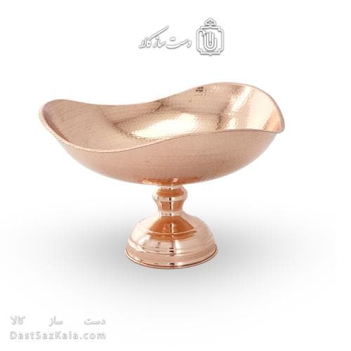 میوه خوری مسی پایه دار زنجان مدل سه گوش 28 سانتی کد AH-27