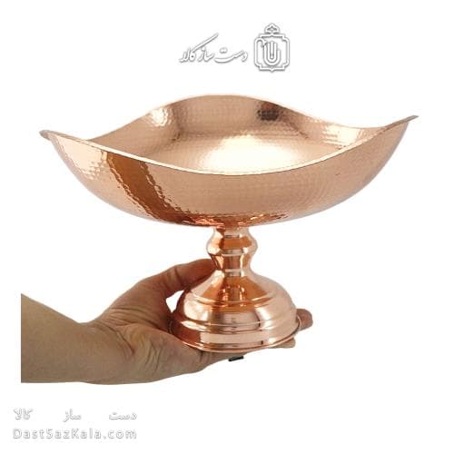 میوه خوری مسی پایه دار زنجان مدل سه گوش 28 سانتی کد AH-27
