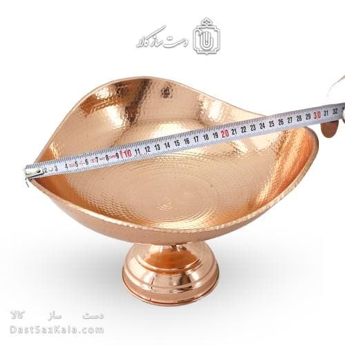 میوه خوری مسی پایه دار زنجان مدل سه گوش 28 سانتی کد AH-27