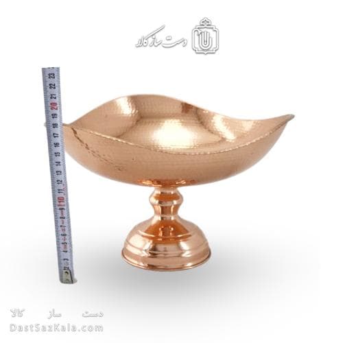 میوه خوری مسی پایه دار زنجان مدل سه گوش 28 سانتی کد AH-27