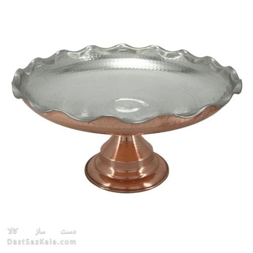 میوه خوری مسی پایه دار چکشی قطر 28 سانتیمتری کد AH-101