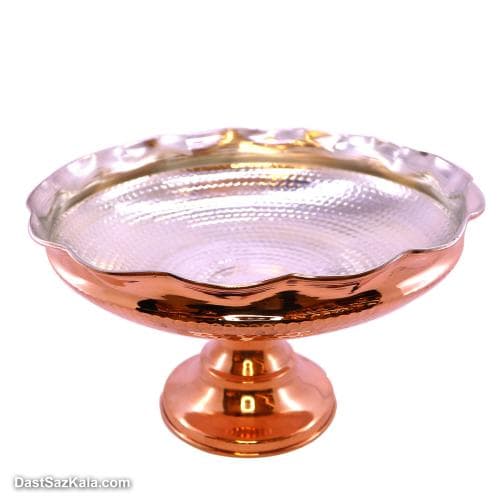 میوه خوری مسی پایه دار زنجان سایز کوچک کد SHH-72