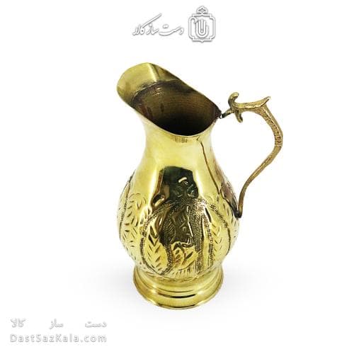 پارچ برنجی کنار سماور قلم کاری شده 22 سانتیمتری AH-141