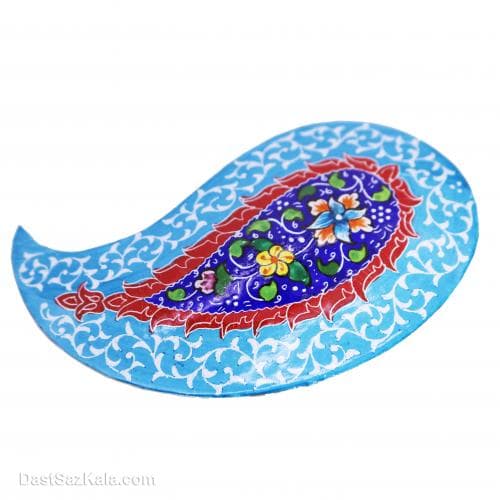 پلاک و دیوارکوب میناکاری مسی طرح بته جقه مجموعه 3 عددی LT-17