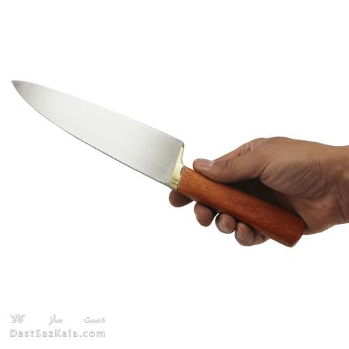 چاقو آشپزخانه استیل فولاد زنجان دسته چوبی 31 سانتی کد MN-21