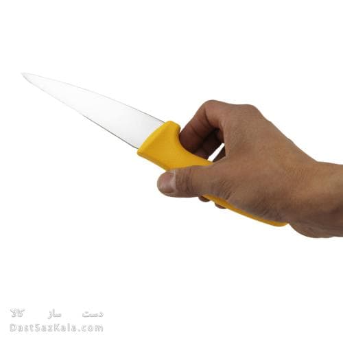 چاقو آشپزخانه بی خس تیغه فولاد دسته زرد 27 سانتیمتری MN-27