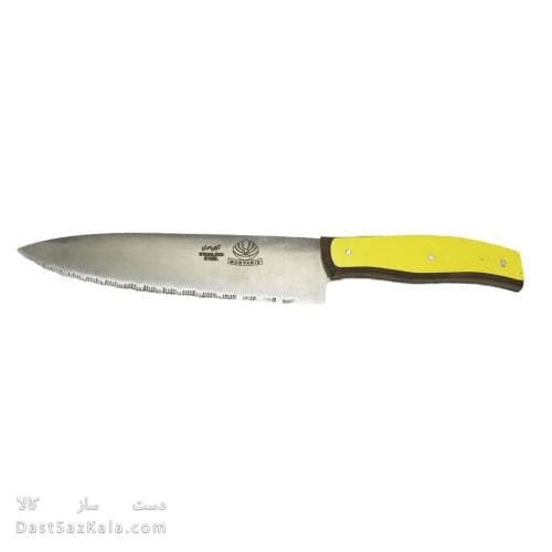 چاقو اره ای بزرگ تیغه استیل مروارید دسته چوبی 31 سانتی MN-26